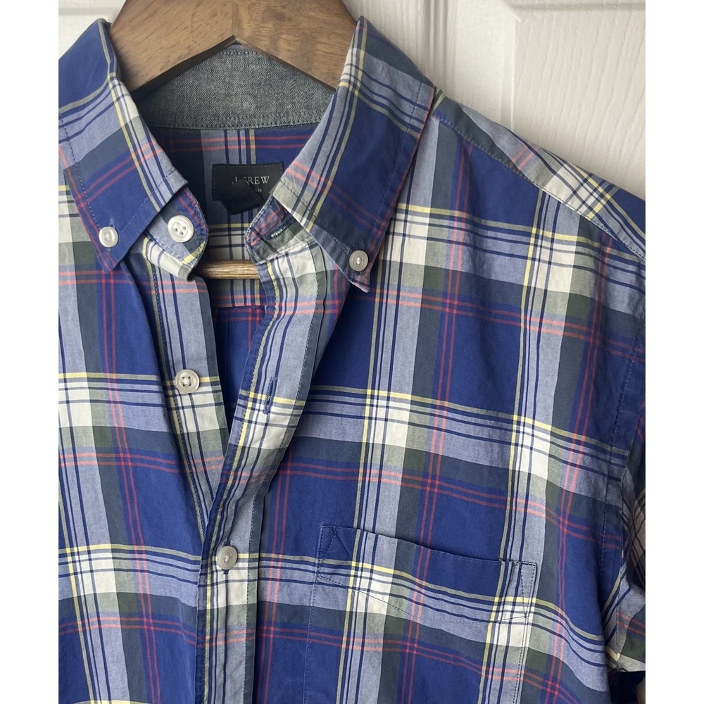 J Crew Shirt Men's Small Blue Plaid Tartan Button Down Long Sleeve Casual Preppy